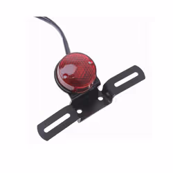 NEW Motorcycle Rear Tail Brake Stop Light LED Retro Red Lamp W/ License - Red