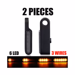2Pcs Motorcycle Signal Lights Lamp Amber Indicators LED Turn Signal Lamp - 2pcs 6led Flowing