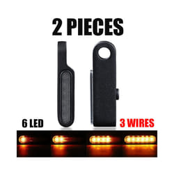 2Pcs Motorcycle Signal Lights Lamp Amber Indicators LED Turn Signal Lamp - 2pcs 6led Flowing