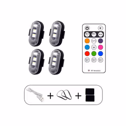4Pcs Wireless Remote Control Strobe Light LED Warning 7 Colors Aircraft - RGB 4PC