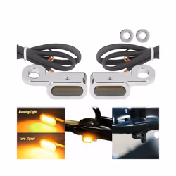 2Pcs Motorcycle LED Turn Signal Light Amber Lamp Indicator Blinker Waterproof - C