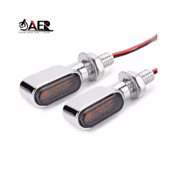 2X Chrome Mini Motorcycle Flasher LED Turn Signal Light Led Lights for - Chrome