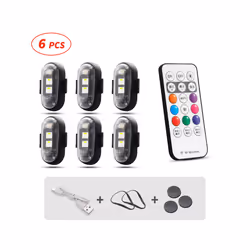 Motorcycle LED RGB Warning Light Universal Mini Signal Light Drone With - 6pcs