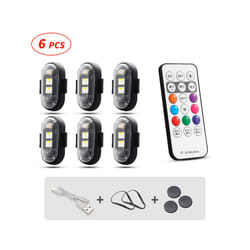 Motorcycle LED RGB Warning Light Universal Mini Signal Light Drone With - 6pcs