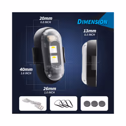 Motorcycle LED RGB Warning Light Universal Mini Signal Light Drone With - 6pcs
