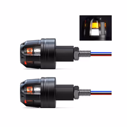 Motorcycle Scootor LED Handlebar End Turn Signal Corner Light DC12V Flasher - White and yellow