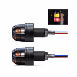 Motorcycle Scootor LED Handlebar End Turn Signal Corner Light DC12V Flasher - red yellow