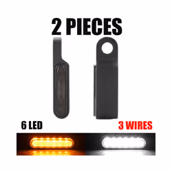 2Pcs Motorcycle Signal Lights Lamp Amber Indicators LED Turn Signal Lamp - 2pcs 6led