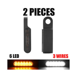 2Pcs Motorcycle Signal Lights Lamp Amber Indicators LED Turn Signal Lamp - 2pcs 6led