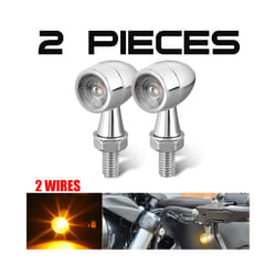 2/4Pcs Bullet Mini Motorcycle LED Turn Signal 8MM Running Indicator Light - 2PCS Sliver