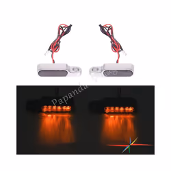 For Harley Cafe Racer Bobber Custom Motorcycle Mini LED Turn Signal Light - sliver