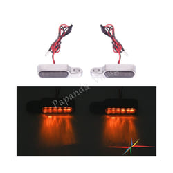 For Harley Cafe Racer Bobber Custom Motorcycle Mini LED Turn Signal Light - sliver