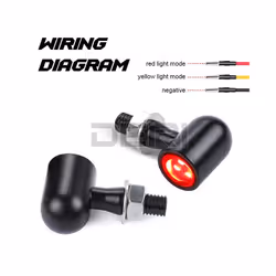 Aluminium Motorcycle Mini led Turn Signal Lights Brake light DRL Lamp - 2pcs Amber Red