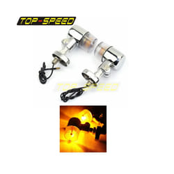 10mm Motorcycle Universal 12V Amber Turn Signal Light Indicator Lamp Blinker - Chrome Smoke Lens