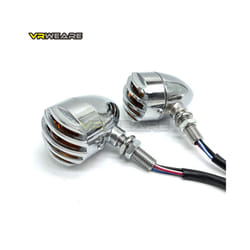 2pcs Vintage Motorcycle Turn Signal Indicator Blinker Light Flasher Lamp - Chrome