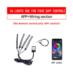 RGB APP LED Motorcycle Car Atmosphere Foot Light Remote Control Flexible - 36LED APP