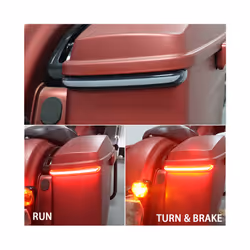 Motorcycle Red Tracer Rear Saddlebag LED Indicator Run Turn Brake Lights - Red