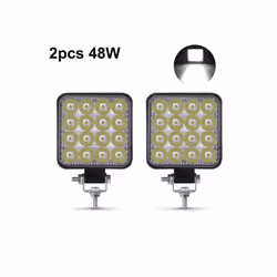 ANMINGPU Mini Offroad LED Bar 12V 24V Square LED Work Light for Car Truct - 2pcs 48W work light