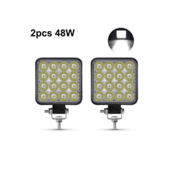 ANMINGPU Mini Offroad LED Bar 12V 24V Square LED Work Light for Car Truct - 2pcs 48W work light