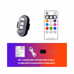 Motorcycle LED Warning Light Universal Mini Signal Light Drone With Controller - 1pc with Remote