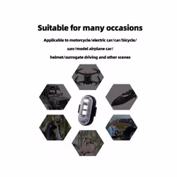 Motorcycle LED Warning Light Universal Mini Signal Light Drone With Controller - 1pc with Remote