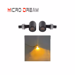 8mm Bolt Motorcycle LED Turn Signal Lights For Cafe Racer Chopper Bobber - 1392 Black Smoke