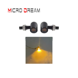 8mm Bolt Motorcycle LED Turn Signal Lights For Cafe Racer Chopper Bobber - 1392 Black Smoke