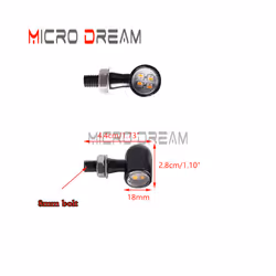 8mm Bolt Motorcycle LED Turn Signal Lights For Cafe Racer Chopper Bobber - 1392 Black Smoke