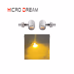 8mm Bolt Motorcycle LED Turn Signal Lights For Cafe Racer Chopper Bobber - 1392 Chrome Clear