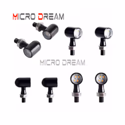 8mm Bolt Motorcycle LED Turn Signal Lights For Cafe Racer Chopper Bobber - 1392 Chrome Clear