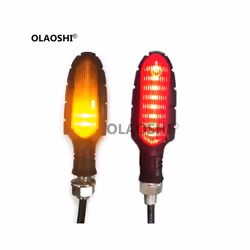 Motorbike Dual Color Indicators DRL Daytime Running Brake Stop Light LED - Red