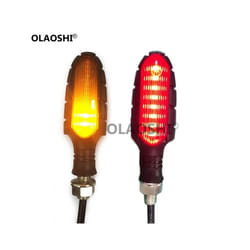 Motorbike Dual Color Indicators DRL Daytime Running Brake Stop Light LED - Red
