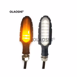 Motorbike Dual Color Indicators DRL Daytime Running Brake Stop Light LED - White