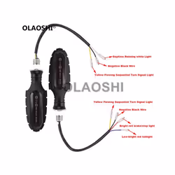 Motorbike Dual Color Indicators DRL Daytime Running Brake Stop Light LED - White