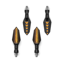 Universal Motorcycle 12V LED Turn Signal Lights Blinker Front Rear Lights - 2pairs Yellow-Yellow