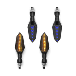 Universal Motorcycle 12V LED Turn Signal Lights Blinker Front Rear Lights - 2 pairs Yellow-Blue