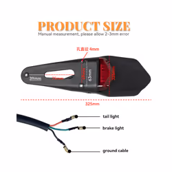 Motorcycle Accessories Taillight Brake Stop Lights with 12V Red LED Light - Black White