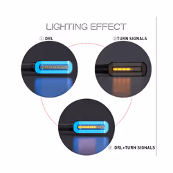 2PCS LED Turn Signal Light Motorcycle Stop Signals DRL Flowing Water Flasher - 2pcs blue