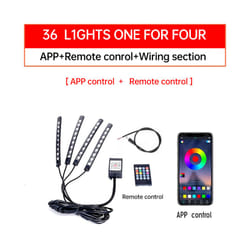 RGB APP LED Motorcycle Car Atmosphere Foot Light Remote Control Flexible - 36LED APP Remote