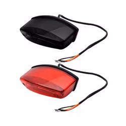 Universal 12V Motorcycle License Plate Light Red Tail Rear Light Brake - Red