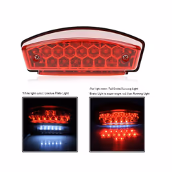 Universal 12V Motorcycle License Plate Light Red Tail Rear Light Brake - Red
