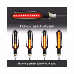Pair 24 LED Motorcycle Turn Signal Indicator Blinkers 12V Three-use Sequential - 2PCS