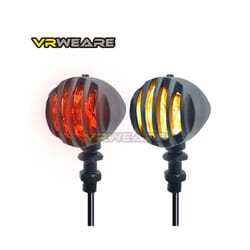 2pcs Vintage Motorcycle Turn Signal Indicator Blinker Light Flasher Lamp - Black-LED