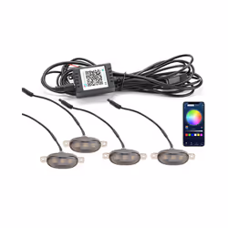4/8pcs LED Car Front Hood Grille Lighting Lamp Amber Running Light App - 4 in 1 APP