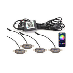 4/8pcs LED Car Front Hood Grille Lighting Lamp Amber Running Light App - 4 in 1 APP