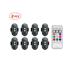 Motorcycle LED RGB Warning Light Universal Mini Signal Light Drone With - 8pcs