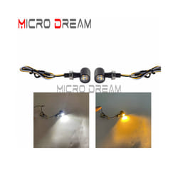 8mm Bolt Motorcycle LED Turn Signal Lights For Cafe Racer Chopper Bobber - 1487 Black CLear