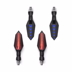 Universal Motorcycle 12V LED Turn Signal Lights Blinker Front Rear Lights - 2 pairs Red-Blue