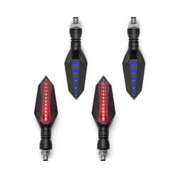 Universal Motorcycle 12V LED Turn Signal Lights Blinker Front Rear Lights - 2 pairs Red-Blue
