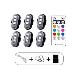 4Pcs Wireless Remote Control Strobe Light LED Warning 7 Colors Aircraft - RGB 6PC